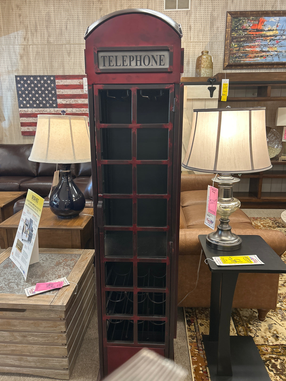 Vintage Telephone Booth Bar Cabinet