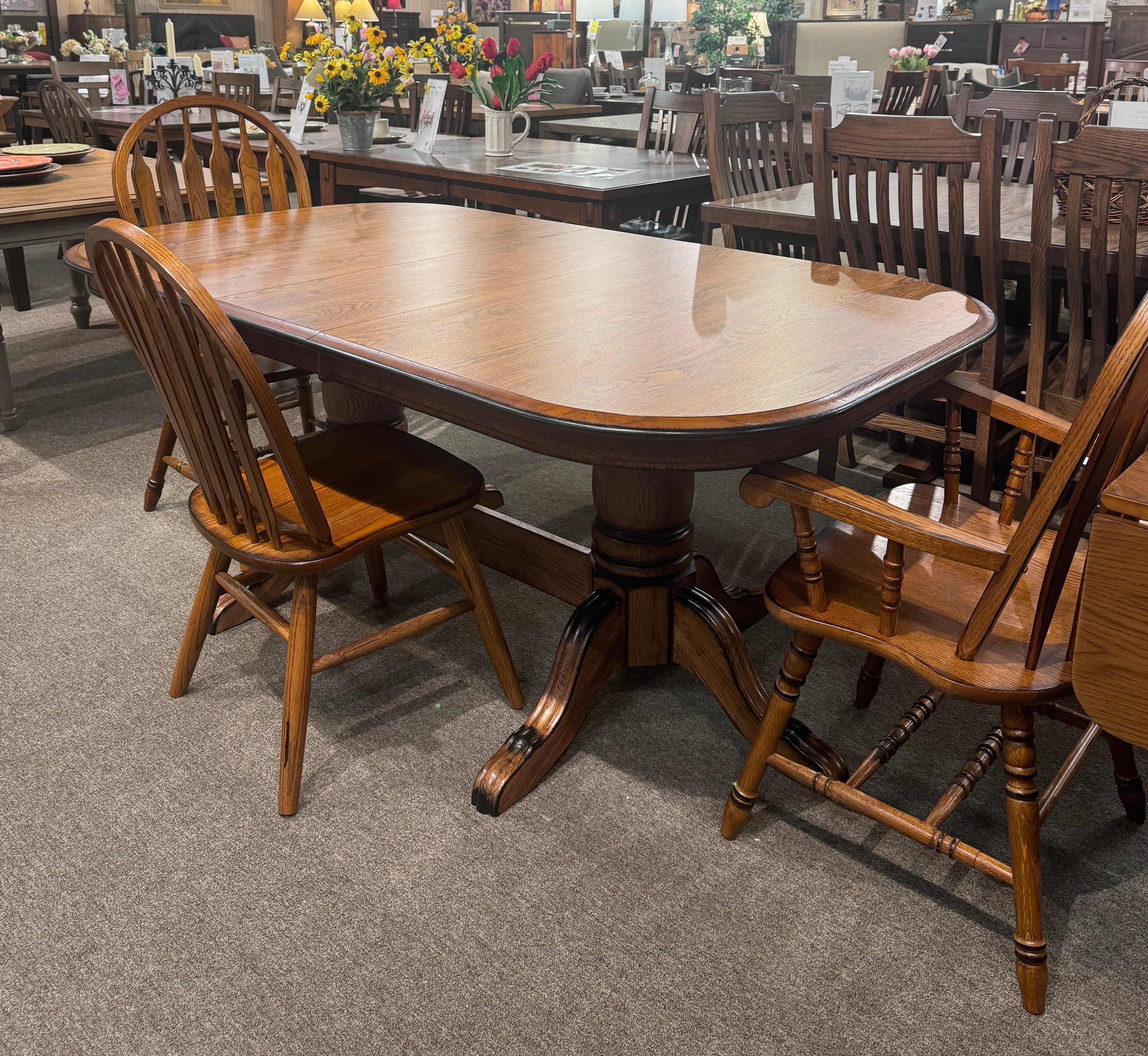 Laminated Double Pedestal Dining Table w/2-12