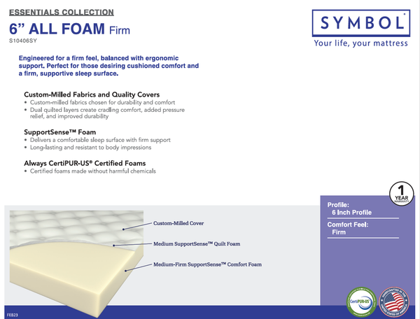 6" All Foam Firm Mattress