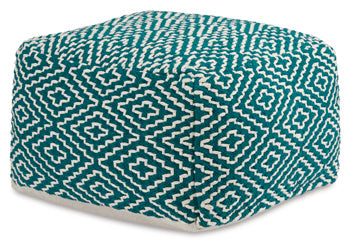 Pouf Brynnsen Teal/Ivory