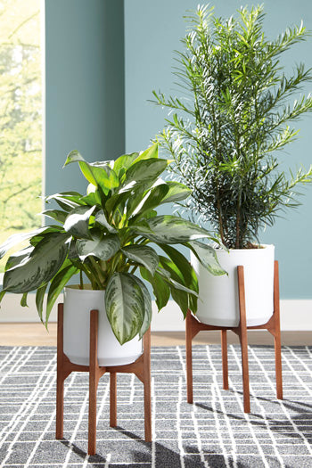 Planter Set (2/CN) Dorcey White/Brown