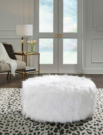 Oversized Accent Ottoman Galice White