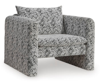 Accent Chair Kenbell Black/White