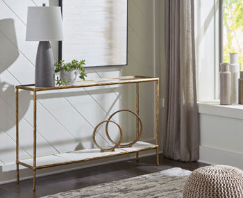Console Sofa Table Ryandale Antique Brass Finish