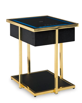 Accent Table with Speaker Rexwell Black/Gold Finish