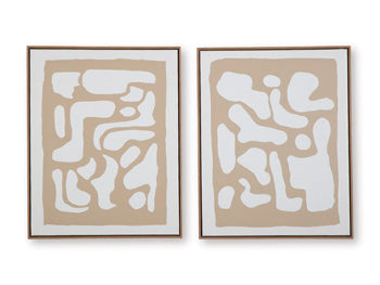 Wall Art Set (2/CN) Waldett Beige/White