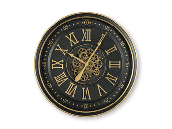 Wall Clock Dairton Black/Gold Finish