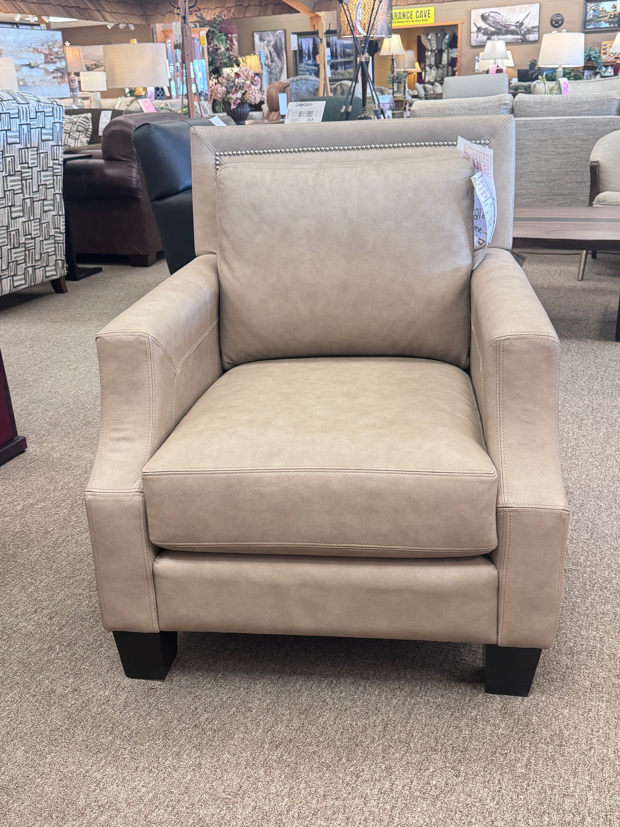 3135 Leather Chair Brooks Sand Closeout