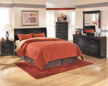 Queen Sleigh Headboard Huey Vineyard Black