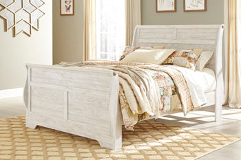 Queen Sleigh Footboard Willowton Whitewash