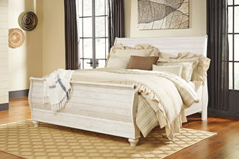King Sleigh Rails Willowton Whitewash