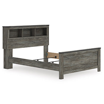 Queen Bookcase Headboard Frandern Gray