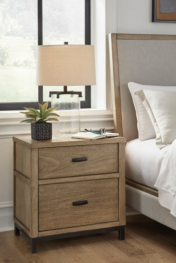 Two Drawer Night Stand Tomtyn Light Brown