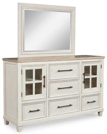 Bedroom Mirror Shaybrock Antique White/Brown