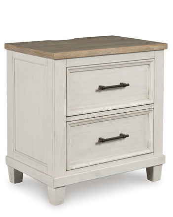 Two Drawer Night Stand Shaybrock Antique White/Brown