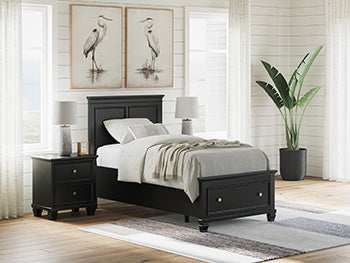 Twin Storage FTBD w/Roll Slats Lanolee Black