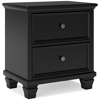 Two Drawer Night Stand Lanolee Black