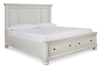Queen Storage Footboard Robbinsdale Antique White