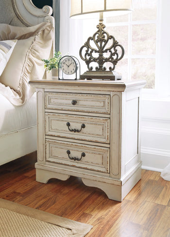 Three Drawer Night Stand Realyn Two-tone