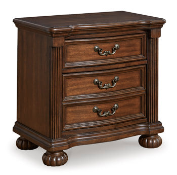 Three Drawer Night Stand Lavinton Brown