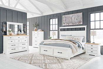 Queen Storage Footboard Ashbryn White/Natural