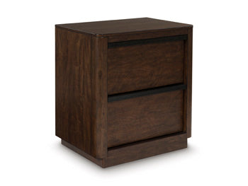 Two Drawer Night Stand Dilenno Dark Brown