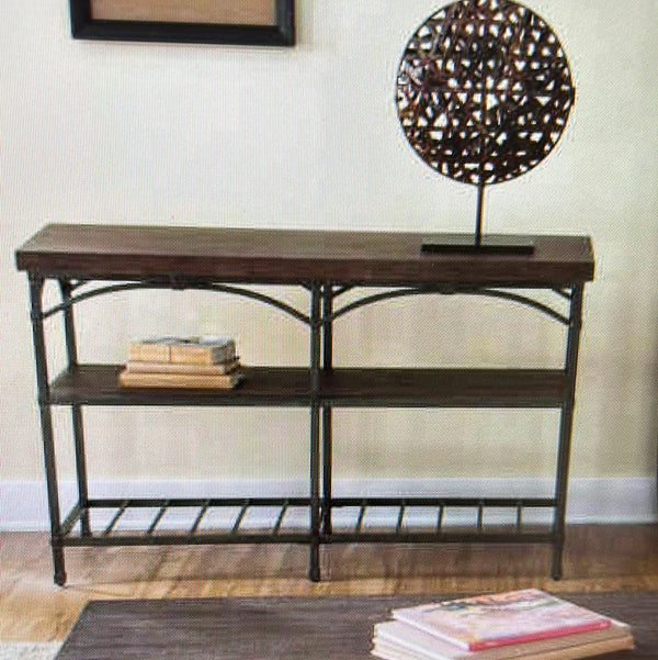 Wood and Metal Sofa Table