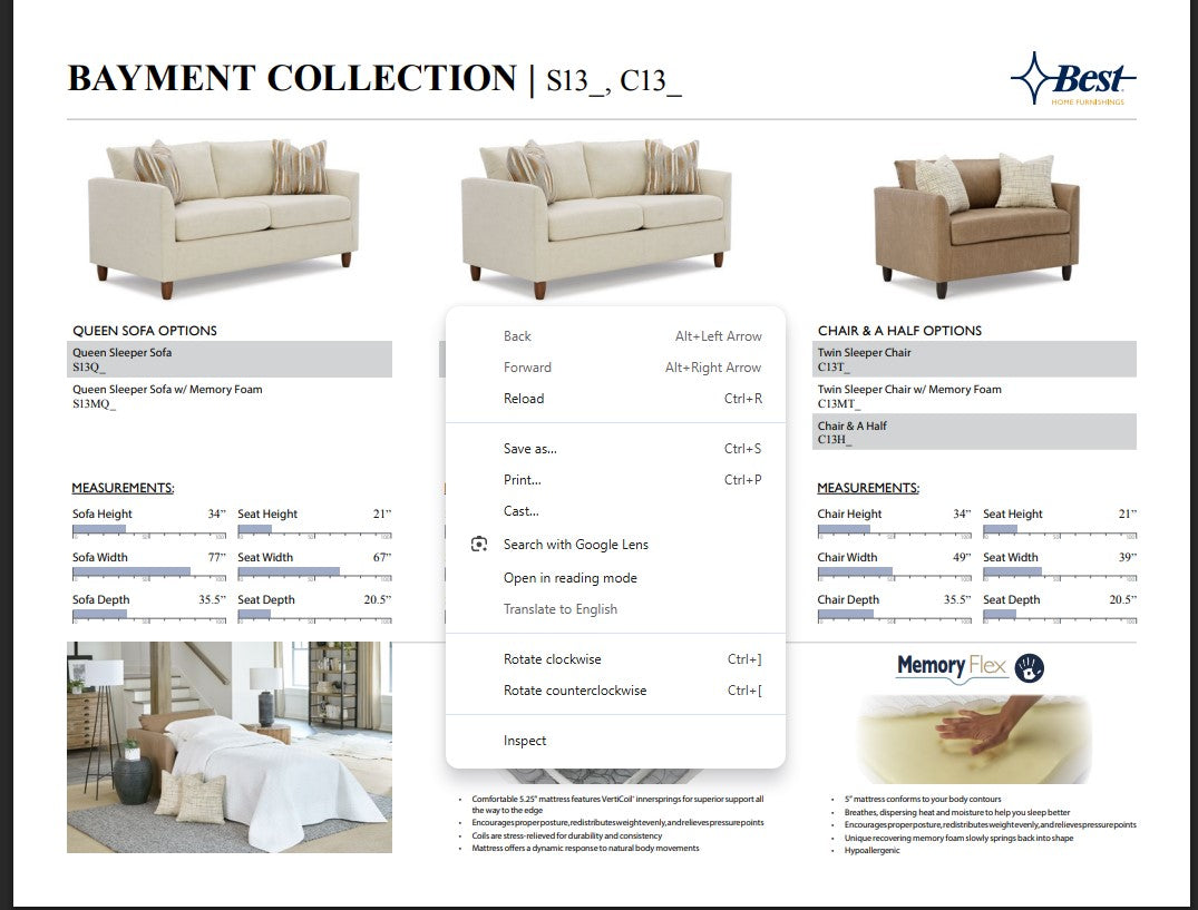 Bayment Twin Sleeper Chair and a Half