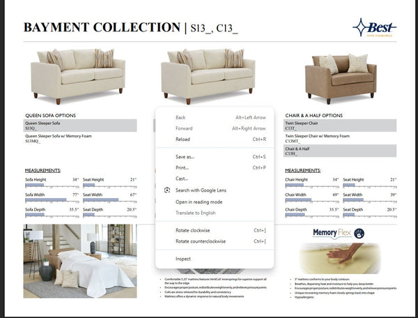 Bayment Twin Sleeper Chair and a Half