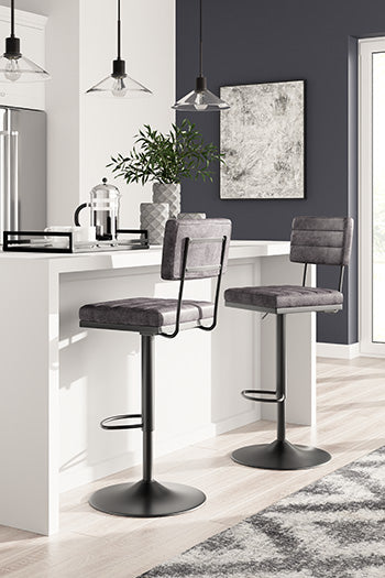 Tall Swivel Barstool (2/CN) Strumford Gray/Black
