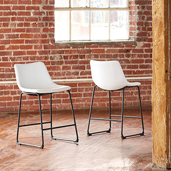 Upholstered Barstool (2/CN) Centiar White