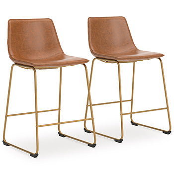 Upholstered Barstool (2/CN) Ciabori Brown/Gold