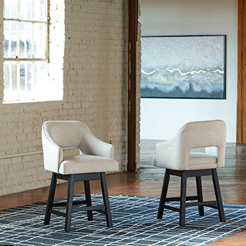 UPH Swivel Barstool (2/CN) Tallenger Linen/Brown