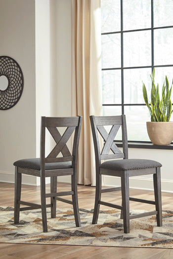 Upholstered Barstool (2/CN) Caitbrook Gray