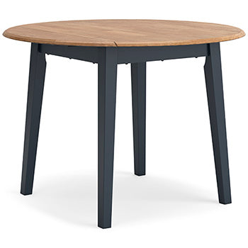 Round DRM Drop Leaf Table Gesthaven Natural/Blue