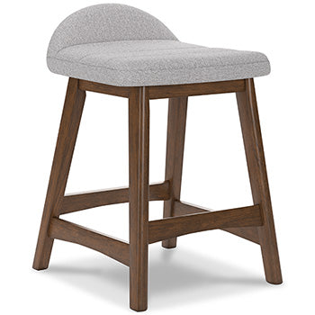 Upholstered Barstool (2/CN) Lyncott Light Gray/Brown