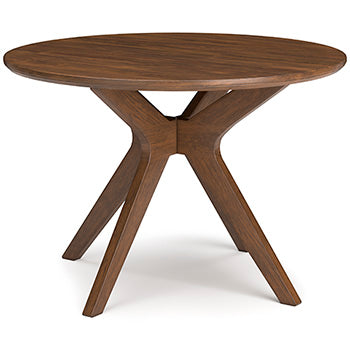 Round Dining Room Table Lyncott Brown