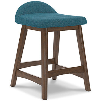 Upholstered Barstool (2/CN) Lyncott Blue/Brown