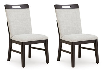 Dining UPH Side Chair (2/CN) Neymorton Light Gray/Brown