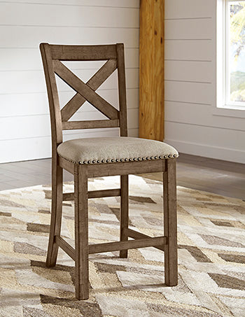 Upholstered Barstool (2/CN) Moriville Beige