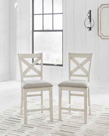 Upholstered Barstool (2/CN) Robbinsdale Antique White