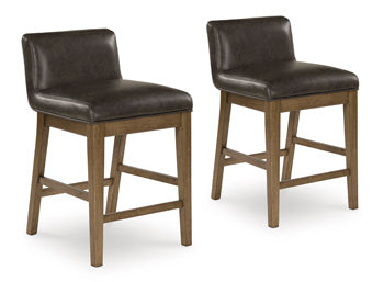 Upholstered Barstool (2/CN) Cabalynn Two-tone Brown