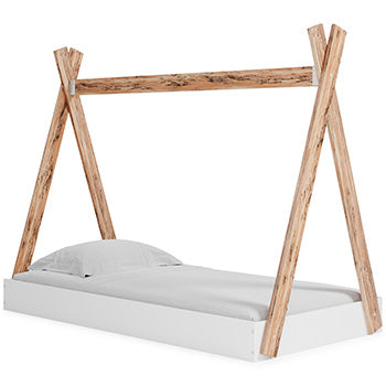 Twin Tent Complete Bed in Box Piperton Two-tone Brown/White