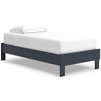 Twin Platform Bed Simmenfort Navy Blue