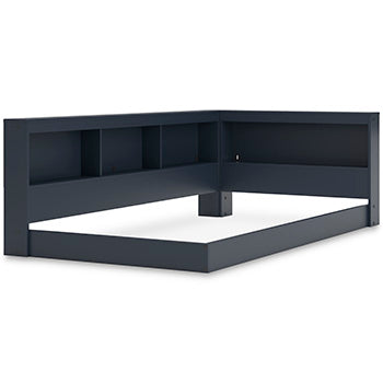 T Bookcase Storage w/End Panel Simmenfort Navy Blue