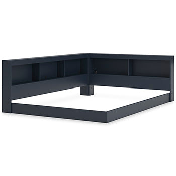 F Bookcase Storage w/End Panel Simmenfort Navy Blue