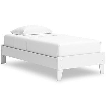 Twin Platform Bed Hallityn White