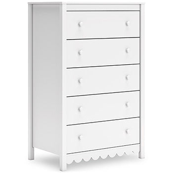 Five Drawer Chest Hallityn White