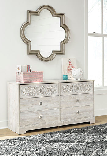 Six Drawer Dresser Paxberry Whitewash