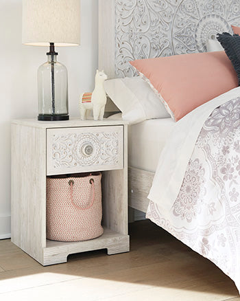 One Drawer Night Stand Paxberry Whitewash